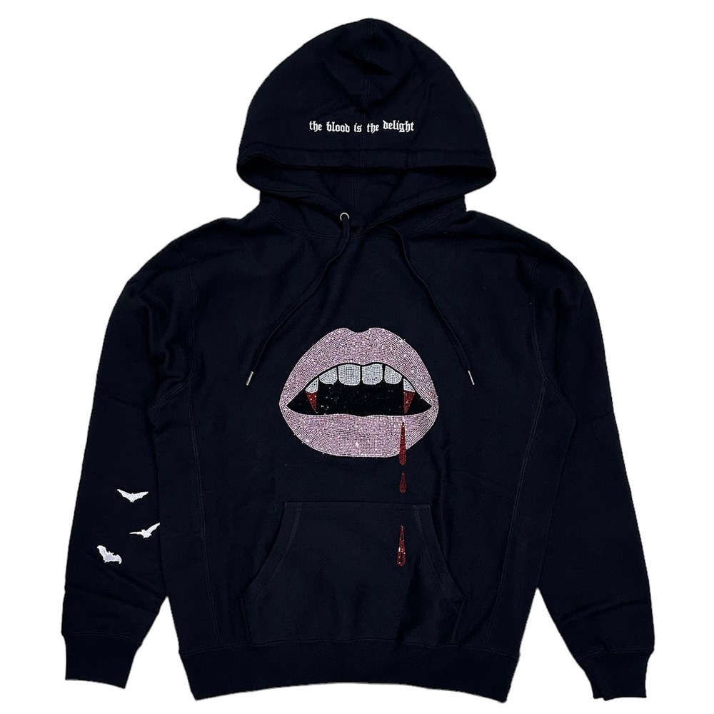 Copes Unisex Limited Edition Rhinestones Blood Is The Delight Hoodie Sweatshirt